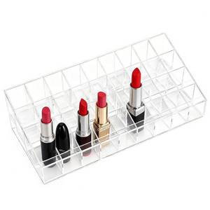 lot 10216 image: KYHYFJMD Lipstick Organizer 36 Slots Plastic Clear Cosmetic Display Holder for Lip gloss Chapstick Perfume Nail Polish Essential Oil