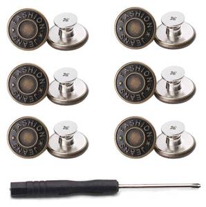 lot 10220 image: GIYOMI 20mm No Sewing Jeans Buttons Replacement Kit, 12 Sets, 0.79 inch