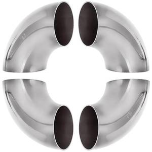 lot 10227 image: 4 Pack 304 Stainless Steel Mandrel Bend Elbow, 90 Degree Exhaust Elbow Pipe, 2.5 Inch OD Mandrel Elbow, Thickness 16GA.065 for Car Modified Exhaust Elbow Pipe, Stair Handrail, Exhaust System