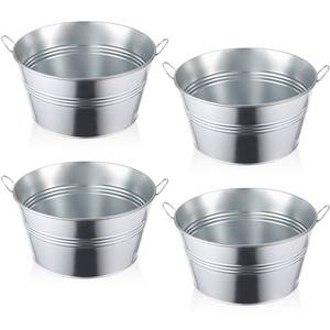 lot 13508 image: Otoolling Galvanized Metal Bucket With Handle 1 Gallon Set of 4