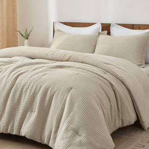lot 13510 image: PHF Waffle Weave Comforter Set 3 Pieces California King Linen