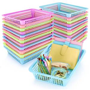 lot 13511 image: Zhehao Paper Organizer Basket Set 24 Pcs Classroom Mesh Bins