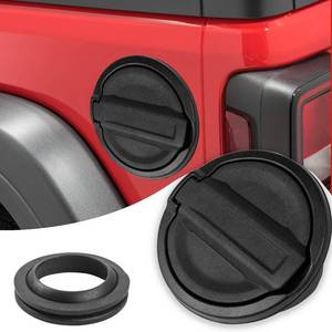 lot 13530 image: JeCar Gas Cap Fuel Door Cover Black Aluminum for Jeep Wrangler JL 2018-2026