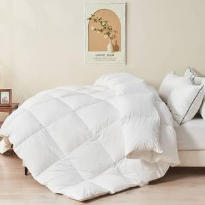 lot 13551 image: TOPGREEN Feather Down Comforter Oversized Queen 98x98 All Season  Retail $224.90