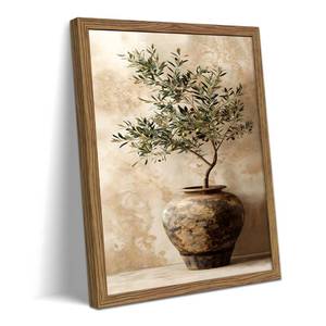 lot 14022 image: REZFGU Olive Tree Canvas Wall Art Botanical Framed Print 12x16 Inch