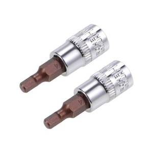 lot 14029 image: uxcell 2 Pc 14 Inch Drive H4 (0.157 Inch) Hex Bit Socket 1.5 Inch Length