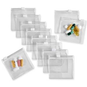lot 14063 image: MEDca Zippered Pill Pouch Bags 12 Pcs 2.75 x 3 Inch Clear Slide Lock