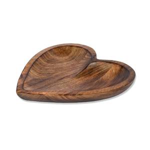 lot 14078 image: EDHAS Mango Wood Heart Shaped Decorative Bowl, 10 x 10 x 1.5