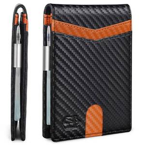 lot 14096 image: Zitahli Mens Slim Bifold Leather Money Clip Wallet with RFID Blocking 12-Card