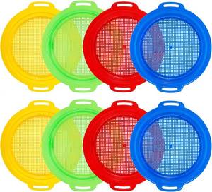 lot 14122 image: Suwimut Sand Sifter Sieve Set 8 Pack 9.75 x 8.75 Inch Kids Beach Toys