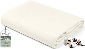 lot 14134 image: Royale Linens Twin XL Flat Sheet 100% Cotton 66 x 102 Ivory