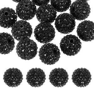 lot 14151 image: PATIKIL 20mm Black Rhinestone Resin Beads for Beadable Pen, 10 Pack