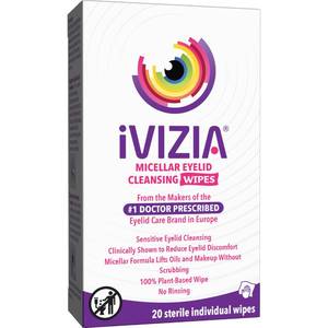 lot 14152 image: iVIZIA Eyelid Cleansing Wipes Preservative-Free 20 Count