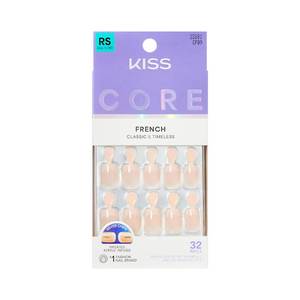 lot 14166 image: KISS Press-On Nails Short Squoval Pink 32 Ct With Glue, Your Moment