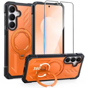 lot 14188 image: FNTCASE Phone Case for Samsung Galaxy S25 FE with 360 Spin Magnetic Kickstand