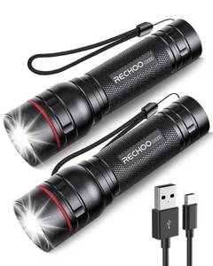 lot 14414 image: RECHOO Rechargeable LED Flashlight 2 Pack High Lumens G1000