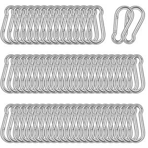 lot 14433 image: XHMAXE M5 Heavy Duty Carabiner Clip 2 Inch Spring Snap Hook 60 Pcs Silver