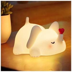 lot 14435 image: mydtiz Silicone Elephant Night Light Rechargeable Dimmable Kids Nursery Lamp
