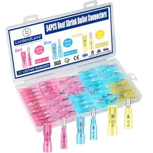 lot 14451 image: LordandLand Waterproof Heat Shrink Bullet Wire Connectors Kit 22-10AWG 54PCS