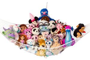 lot 14481 image: Lillys Love Extra Large Stuffed Animal Storage Hammock Holds 12 lbs White