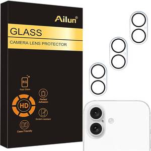 lot 14489 image: Ailun Camera Lens Protector Tempered Glass 3 Pack for iPhone 16 & 16 Plus