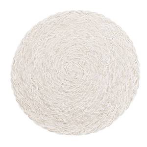 lot 14498 image: SHACOS Round Braided Placemats 15 Inch Set of 6 Ivory Brown