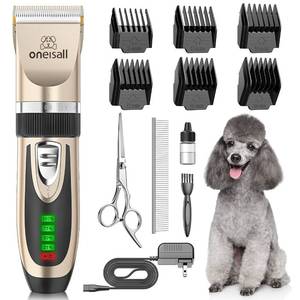lot 17577 image: Oneisall Cordless Dog Grooming Clipper with LCD Display for Dogs & Cats