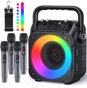 lot 17588 image: CYY Karaoke Machine 15W with 4 Wireless Microphones, Bluetooth 5.2
