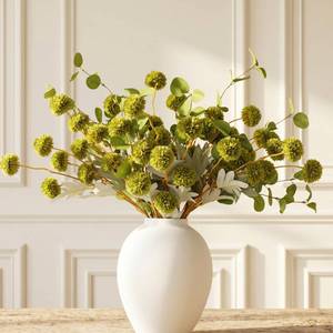 lot 18418 image: RyddeligHome Sage Green Artificial Flowers Faux Greenery 12 Piece Set
