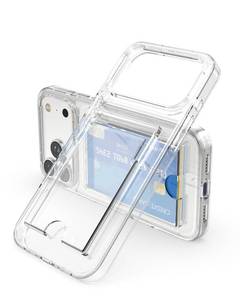 lot 18436 image: Wuwedo Clear Slim Wallet Case Holds 1-2 Cards for iPhone 17 Pro Max