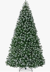 lot 1116 image: Best Choice Products GreenWhite Flocked Artificial Christmas Tree, Boxed