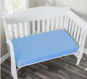 lot 2748 image: Light Blue Stretch Fitted Sheets for baby beds no size