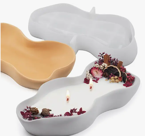 lot 2826 image: Wehous Large Irregular Bowl Silicone Candle Holder Mold 11.45 x 5.51 x 1.93 in