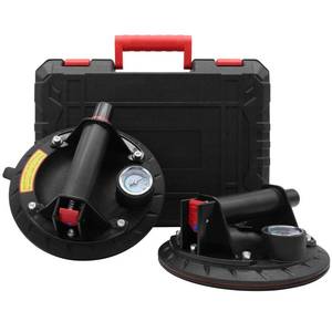lot 1003 image: MAKERELE Glass Suction Cup Lifter 8 Inch 600 lbs x2 With Pressure Gauge