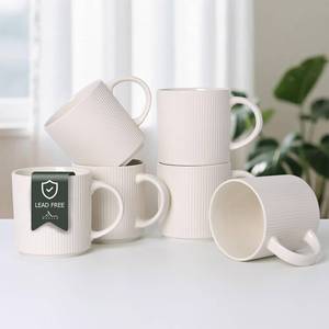 lot 1252 image: MONITO Ceramic Coffee Mugs Set of 6, 16 oz Large Handle Coffee Cups