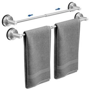 lot 1253 image: Vitaloom Adjustable Suction Cup Towel Bar 14.6-24 Inch Brushed Nickel
