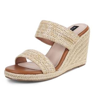 lot 1256 image: Mikarka Womens Open Toe Espadrille Wedge Sandals 3.62 Inch Jute Platform, Size 8.5
