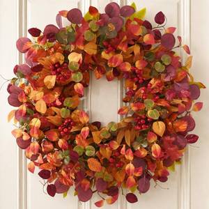 lot 1266 image: Waipfaru Artificial Fall Wreath, 26 Inch