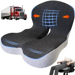 lot 1282 image: Kowptyy Memory Foam Seat Cushion L-Shaped Ergonomic Black Gray