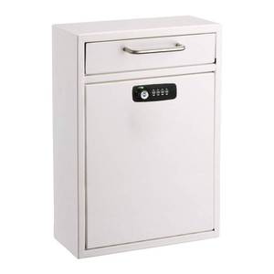 lot 1286 image: AdirOffice Wall Mount Locking Mailbox Key Drop Box Large White