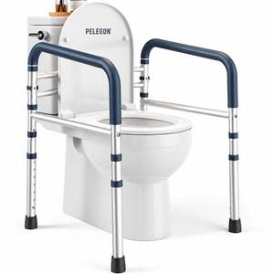 lot 1306 image: PELEGON Toilet Safety Rails 350 lb Capacity Adjustable Height and Width