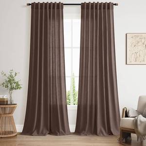 lot 1310 image: Nanspring Cappuccino Linen Blend Curtain Panels 52 x 98 In 2 Pack