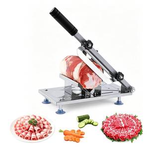 lot 1314 image: VIESOGEZ Manual Frozen Meat Slicer Stainless Steel 7.9-Inch Blade Silver
