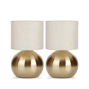lot 1323 image: LHYueTong Modern Table Lamp Set of 2 10.4 Inch Golden