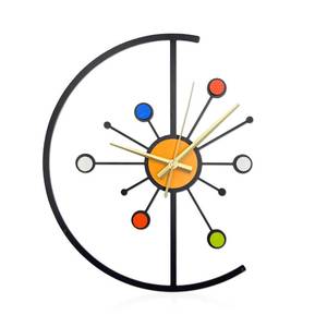 lot 1329 image: PRIMESTL Mid-Century Modern Starburst Wall Clock 10.6 x 14 Inch