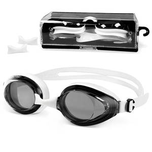 lot 2853 image: Airoads Swim Goggles Nearsighted Anti-Fog UV Protection Black White -4