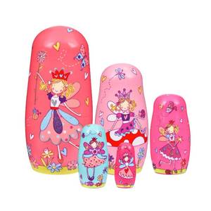 lot 2857 image: Tngan Wooden Russian Nesting Dolls Stacking Set 5 Pcs
