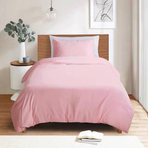 lot 2870 image: Mejoroom Blush Pink Twin Duvet Cover Set 2 Piece 68x90 Microfiber