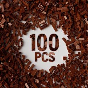 lot 2882 image: YUJHITP Brown Building Bricks 100 Piece 12 Sizes Lego Compatible A0001