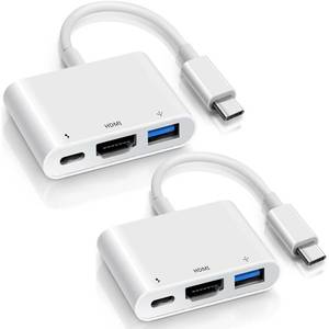 lot 2886 image: AKWOR 2 Pack USB C to HDMI 4K Multiport Adapter with 100W PD Charging